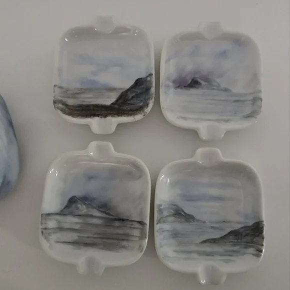 Hand Painted Tea Bag Plate Set - Picture 4 of 6